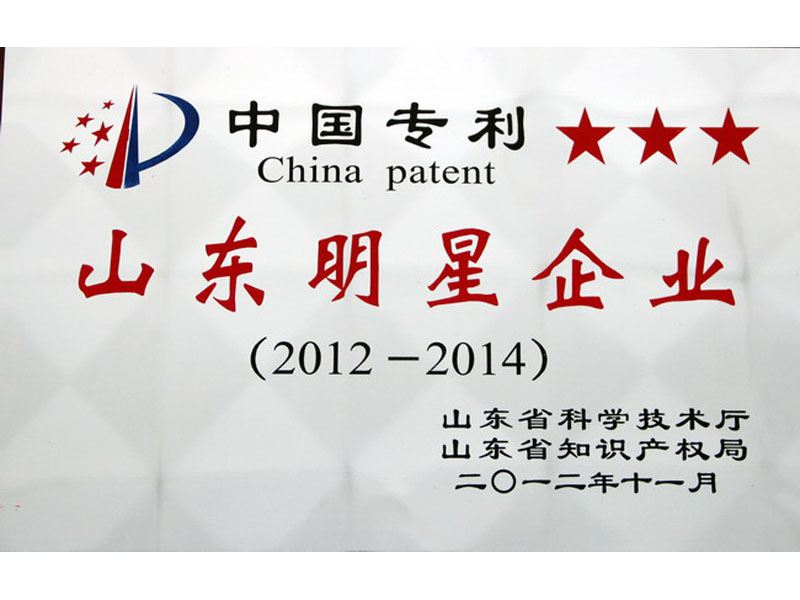 我公司荣获中国专利山东明星企业